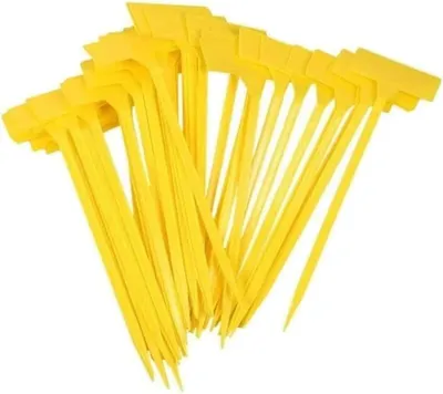Produktbild von 50 Pflanzenetiketten, Gartenetiketten für den Außenbereich, große Kunststoff-Gemüsegartenetiketten, wiederverwendbare Pflanzetiketten - Gelb (309 cm)