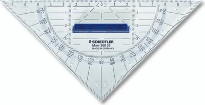 Produktbild von Geometrie-Dreieck 16cm mit Griff transparent Packung mit 10 Stück