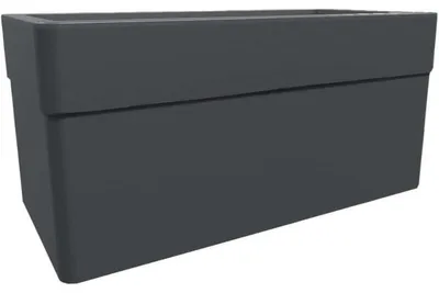 Image de Jardinière Carel - Gris Anthracite - 78 x 39 x 39 cm - 63 L - Roulettes - Fabrication Française