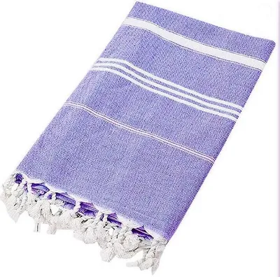 Produktbild von FEBE Strandtuch Badetuch Indigo Baumwolle 180x90 cm Ultraleicht mit Handgeknüpften Hamamtuch Saunatuch Picknickdecke Towel