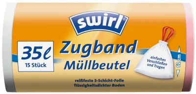 Zdjęcie produktu dla Wkład do kosza ze sznurkiem Swirl 35L (15 szt./rolka)