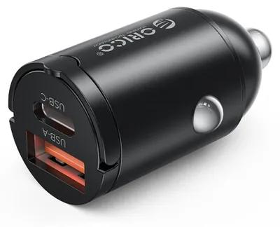Zdjęcie produktu dla Orico MiniRing – ładowarka samochodowa 30W z portami USB-A i USB-C