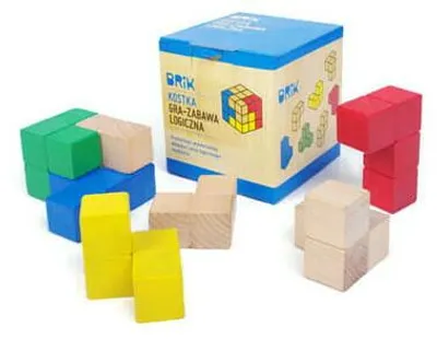 Produktbild von LOGIK-Würfel, Puzzle, bemalte Bausteine, polnische Brik-Bausteine