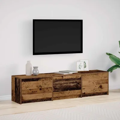Image de Maison Exclusive - Meuble TV en bois ancien avec éclairage LED 165 x 34 x 40 cm, aggloméré