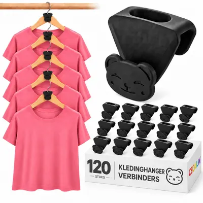 120 Kleiderbügel-Verbindungshaken, Katzendesign, bis 18 kg belastbar