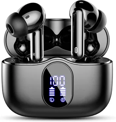 Produktbild von Kabellos Bluetooth 5.3 Sport In Ear Kopfhörer mit 4 Mikrofon, 40 std Spielzeit, LED-Anzeige, ENC Lärmreduzierung, HiFi Stereo für Arbeit und Studium