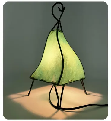 Immagine prodotto di Lampada orientale lampada all'henné lampada marocchina in pelle lampada da tavolo lampada da terra Mellah monocolore 35-38 cm, verde