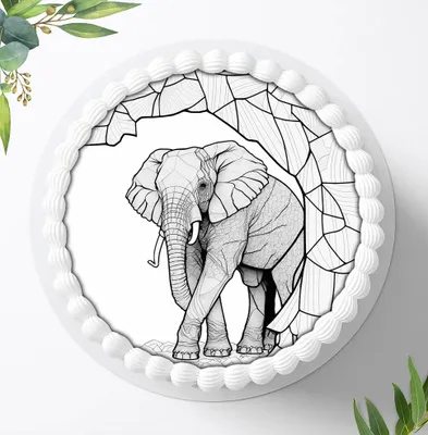 Produktbild von Für die Geburtstags Torte ein Tortenaufleger, Zuckerbild mit dem Motiv: Dschungeltiere, Essbares Foto für Torten, Fondant, Ø 20cm, 1282z