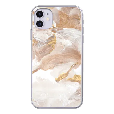 Produktbild von MuchoWow® Handyhülle Schutzhülle Hülle für iPhone 11 Wasserfarbe - Gold - Braun Silikon Softcase Handy Hülle - Handytasche