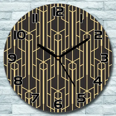 Produktbild von Wanduhr aus Glas Rund fi 30 Abstrakt gold Kunst Quarz Deko Schlafzimmer Büro