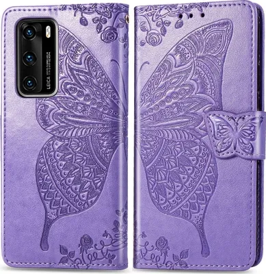 Produktbild von Mobigear Butterfly  Huawei P40 Hülle Klapphülle Geldbörse - Lila