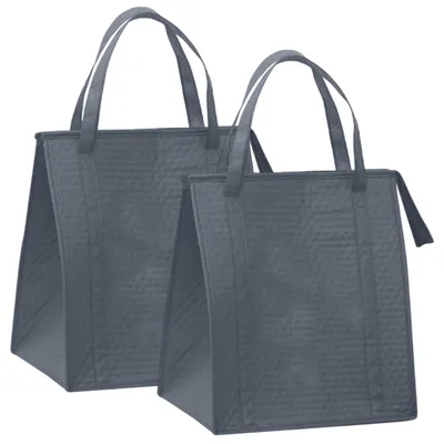 Produktbild von 2 Stück Kühltasche Faltbar, 31 L Isoliertasche Einkaufstasche Picknicktasche, Dunkelgrau