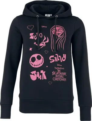 Produktbild von The Nightmare Before Christmas Kapuzenpullover Damen Zero, Sally, Jack schwarz M