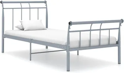 Produktbild von Bettgestell ohne Matratze in Grau aus Metall 90x200 cm