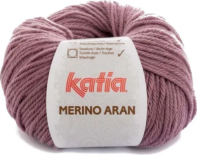 Produktbild von Katia Merino Aran 85 Dark Mauve Strickgarn