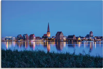 Produktbild von ARTland Leinwandbild Blick über Warnow auf Rostock Größe: 90x60 cm