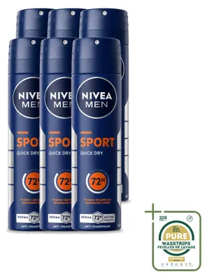 Obrázok produktu pre 6 x NIVEA MEN Sport, antiperspirantný deodorant vo spreji, 150 ml - balenie s 6 kusmi