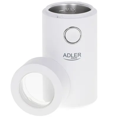 Obrázok produktu pre Adler AD 4446WS, Mlynček na kávu, 75 g, Nerezová oceľ, Biela, 150 W, 220-240 V