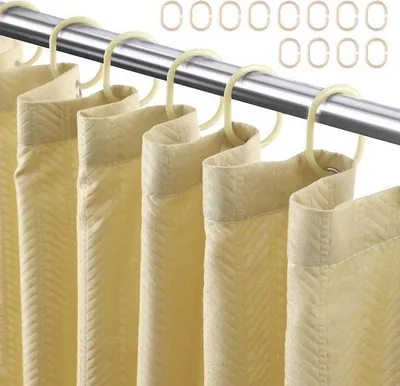 Obrázek produktu pro Sprchový závěs s motivem listů, barva šalvějově zelená, 183 cm