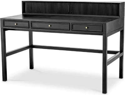 Zdjęcie produktu dla Luksusowe biurko Casa Padrino czarny szary / mosiądz 130 cm
