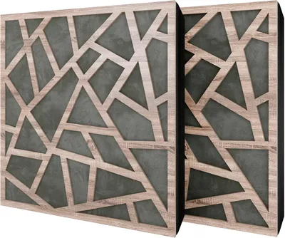 Productafbeelding van Set van 6 akoestische panelen SKYROSS, fluweel, 50x50x5 cm, Sonoma/grijs – inclusief montageset