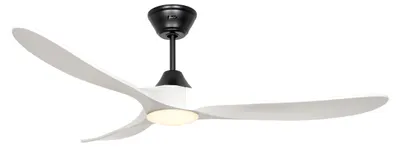Immagine prodotto di Ventilatore da soffitto a risparmio energetico con luce LED e telecomando Eco Genuino-L 152 cm Nero opaco / Bianco opaco