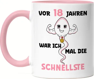 Produktbild von Vor 18 Jahren War Ich Mal Die Schnellste Tasse Rosa 18. Geburtstag Geburtstagskind Party Happy Birthday Volljährig