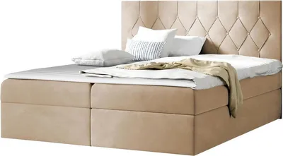 Produktbild von MIRJAN24 Boxspringbett Loloz, Doppelbett mit Bettkasten und Matratze, Ehebett (Farbe: Mikrofaza 0005, Größe: 180x200 cm)