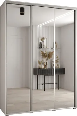 Produktbild von MEBLE KRYSPOL Davos 2 Schrank, drei Türen - 235,2x170x60 cm - Weiß Weiß Silber