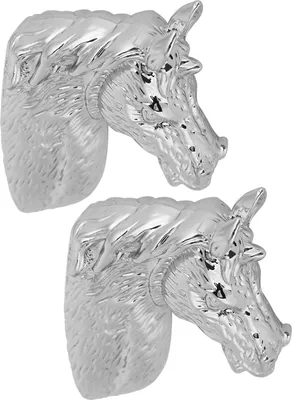 Image de 2 jeux de poignées d'armoire modernes et élégantes tête de cheval tirant K��chen penderie tiroirs T��rknob3999 argent
