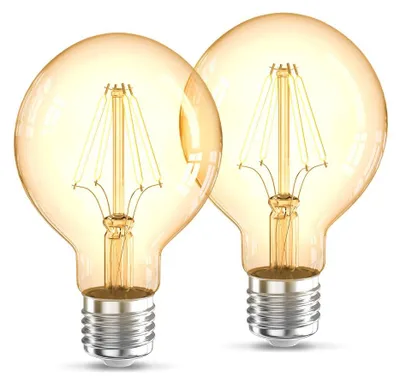 Obrázek produktu pro 2 x B.K.Licht LED žárovka G80 Globe 4W E27 Gold 320lm extra teplá bílá 2200K