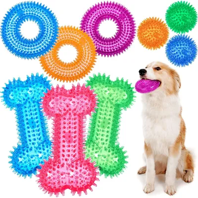 Image de 9 jouets couinants pour chiens - Jouets à mâcher pour chiots et chiens