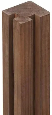 Produktbild von WOODTEX Braun 9x9 cm Eckpfosten, Zaunbohlenpfosten aus Kiefer Holz, Gartenpfosten für Sichtschutzzaun, Langlebiger Imprägnierter Kesseldruck Pfosten, DIY Gartenzaun Fundament