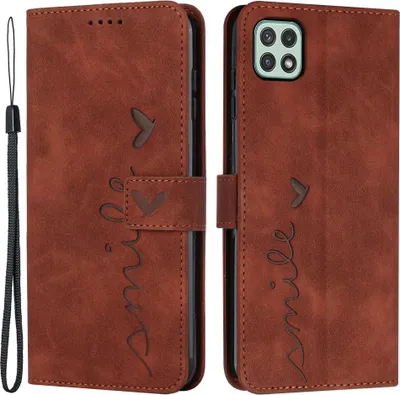 Produktbild von Samsung Galaxy A22 5G Hülle - Coverup Smile Klapphülle - Braun