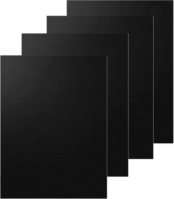 Produktbild von Famanu Grillmatten - Wiederverwendbare hitzebeständige Backplatten 40 x 33 cm (schwarz)