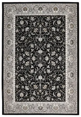 Zdjęcie produktu dla Dywan grece klasyk czarno-srebrny - kształt: prostokątny, kolor: czarny, prostokątny: 160x230 cm