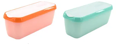Two ice cream containers side by side on a white background.
