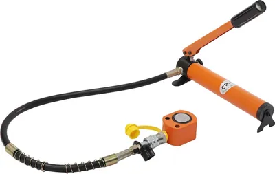 Obrázek produktu pro Sada hydraulických válců – ruční pumpa – nosnost 10 t – olejová nádrž 350 cm³ – pro zvedání, ohýbání, rovnání – průmyslové provedení