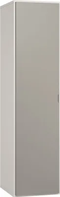 Produktbild von Jugendzimmer - Kleiderschrank Schmal mit LED, Farbe: Weiß / Grau - Abmessungen: 187 x 47 x 57 cm (H x B x T)