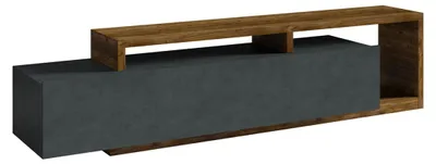 Produktbild von TV-Möbel Ilyes mit 1 Schublade, Grau und Holzoptik, 219cm
