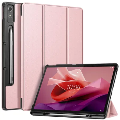 Produktbild von Fintie Hülle mit Stifthalter für Lenovo Tab P12 Tablet 12,7" TB370FU 2023, Ultradünne Flip Case Cover mit Auto Schlaf/Wach, Ständer Funktion, Roségold