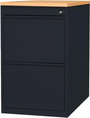 Produktbild von Stahl Büro Standcontainer Bürocontainer mit Hängeregistratur Schwarz/Buche-Nachbildung
