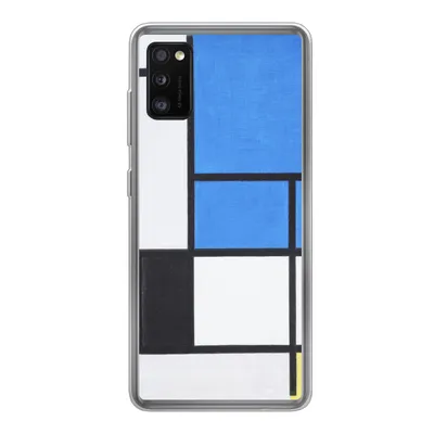 Produktbild von MuchoWow® Handyhülle Schutzhülle Hülle für Samsung Galaxy A41 Komposition mit Blau, Rot, Schwarz, Gelb und Grau - Piet Mondrian Silikon Softcase Handy Hülle - Mobiltelefon