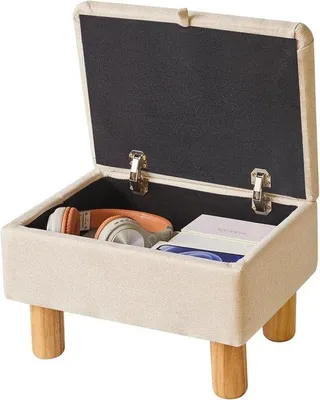 Produktbild von Beige Wohnzimmerbank mit Speicherfunktion und Drehklappmechanismus bis 350lbs.