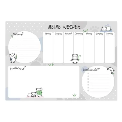 Produktbild von Grätz Verlag, Schreibtischunterlage, Unterlage, Schreibunterlage, Wochenplaner, Panda