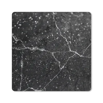 Produktbild von MuchoWow® Mauspad Mousepad Marmor - Schwarz - Weiß 20x20 cm - Mousepads - Maus Mat - Pad - Mausunterlage - Desk Mat - Bureauartikeln