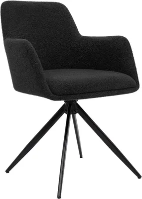 Immagine prodotto di Sgabello da bar Olema, color grigio scuro, rivestito in tessuto teddy