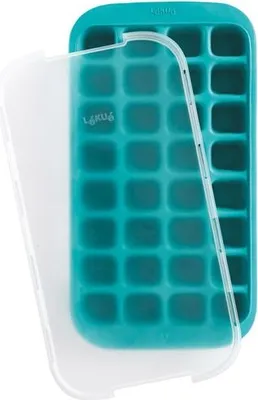 Produktbild von Maxi-Eiswürfelschale 32 Stück Blau + Deckel - Lekue
