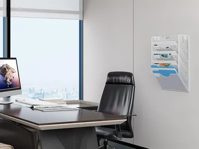 Produktbild von Zeitschriftenhalter 5 Fächer, Wandmontage, A4, weiß, für Büro