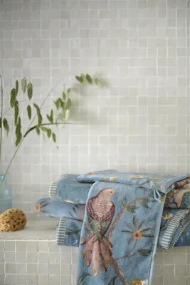 Produktbild von Pip Studio 3er Set Gästehandtuch Secret Garden Farbe Blue Größe 30x50 cm